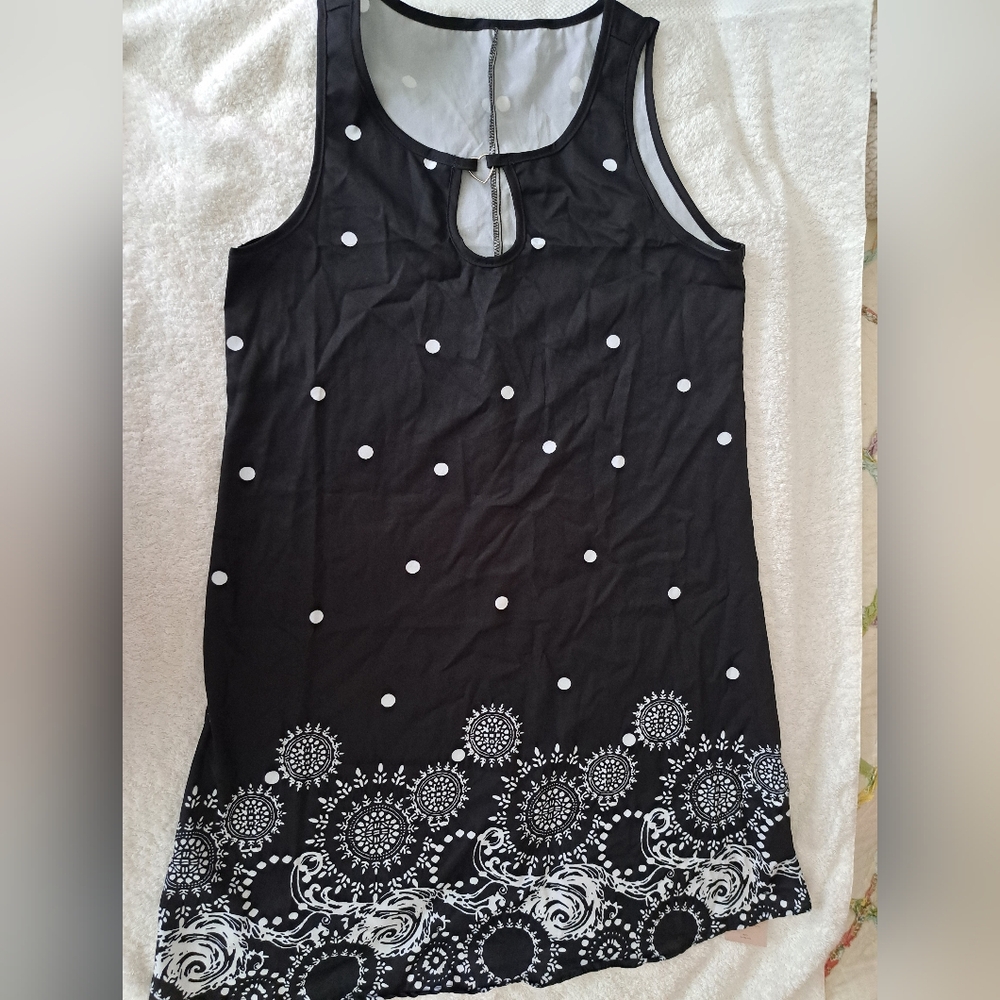 Womens -Black/White- Tunic Dress - Size: M